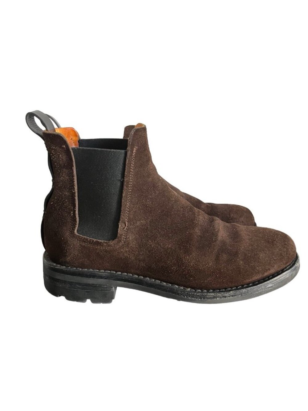 FEIT hand-sewn brown suede Chelsea boots